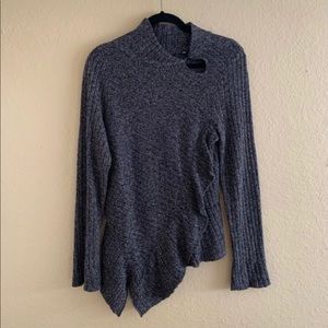 KNITTED & KNOTTED Cascading Ruffle Wool Sweater M